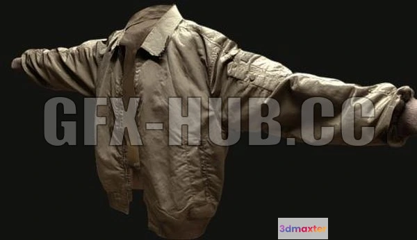 1187864 - PBR Game 3D Model - PBR Brown jacket (3D Scanned)