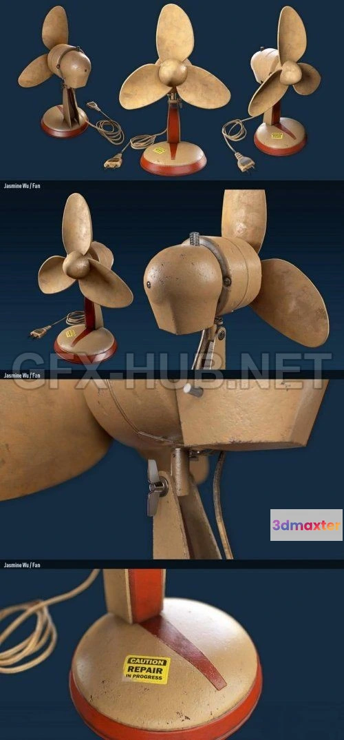 1187870 - PBR Game 3D Model - PBR Fan (max, fbx, obj)