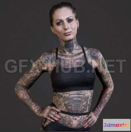 1187878 - PBR Game 3D Model - PBR Lana - Tattoo model