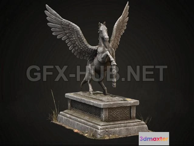 1187888 - PBR Game 3D Model - Pegasus statue