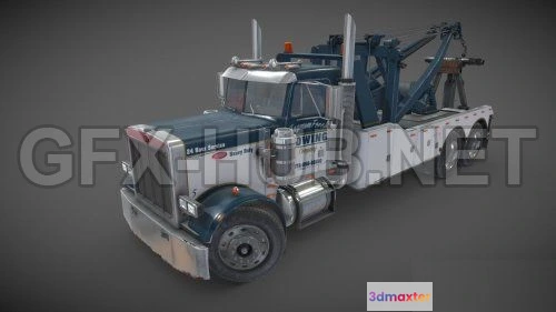 1187904 - PBR Game 3D Model - Peterbilt 359 wrecker