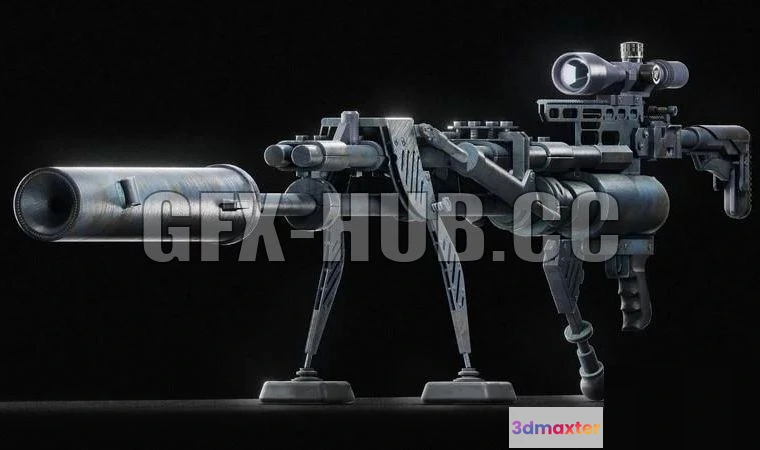 1187912 - PBR Game 3D Model - PG 14-5 Night Predator Sniper Rifle