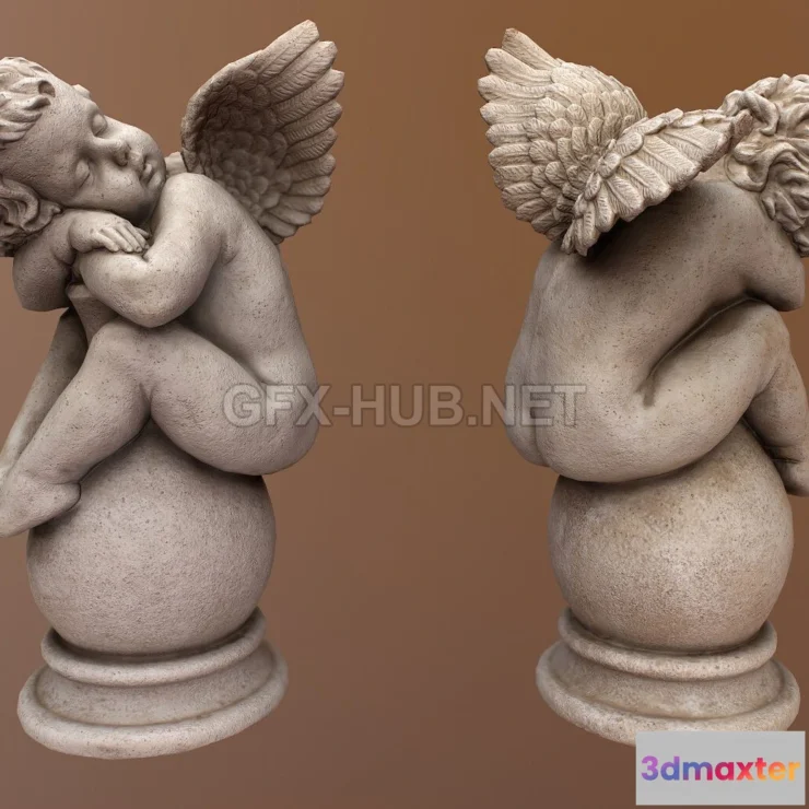 1187926 - PBR Game 3D Model - Photogrammetry - Angel Statue