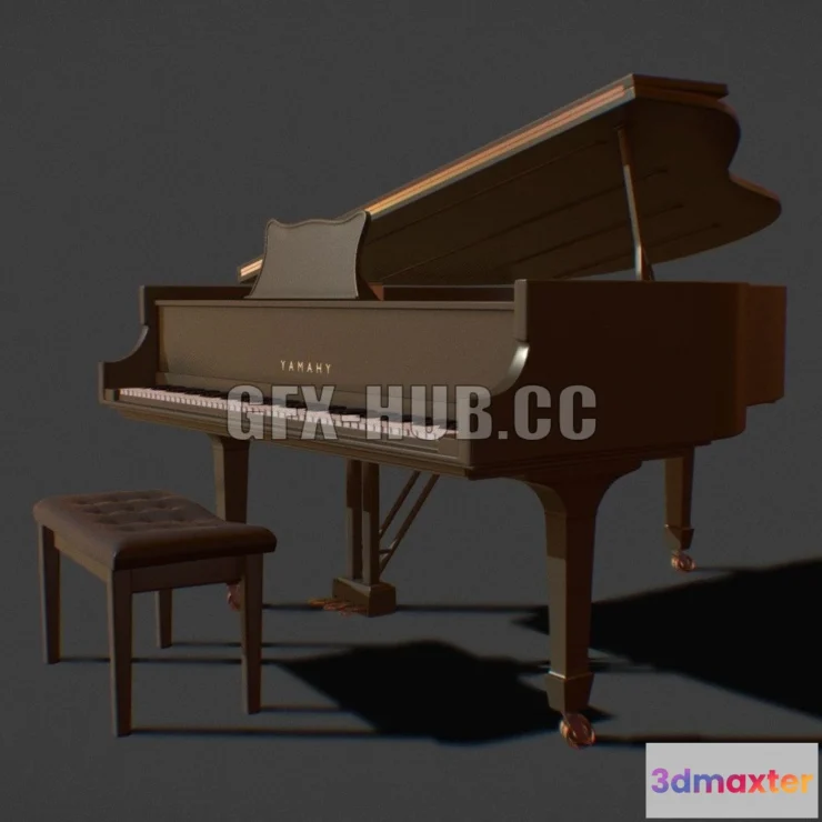 1187942 - PBR Game 3D Model - Piano