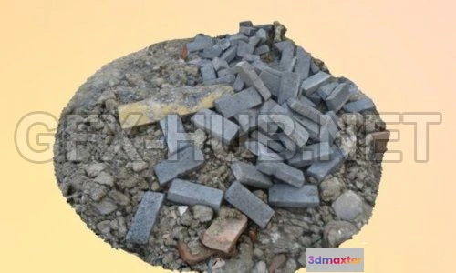 1187950 - PBR Game 3D Model - Pile of Bricks & Stones (obj, tex)