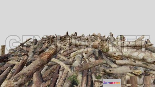 1187960 - PBR Game 3D Model - Pile of Sticks (fbx)