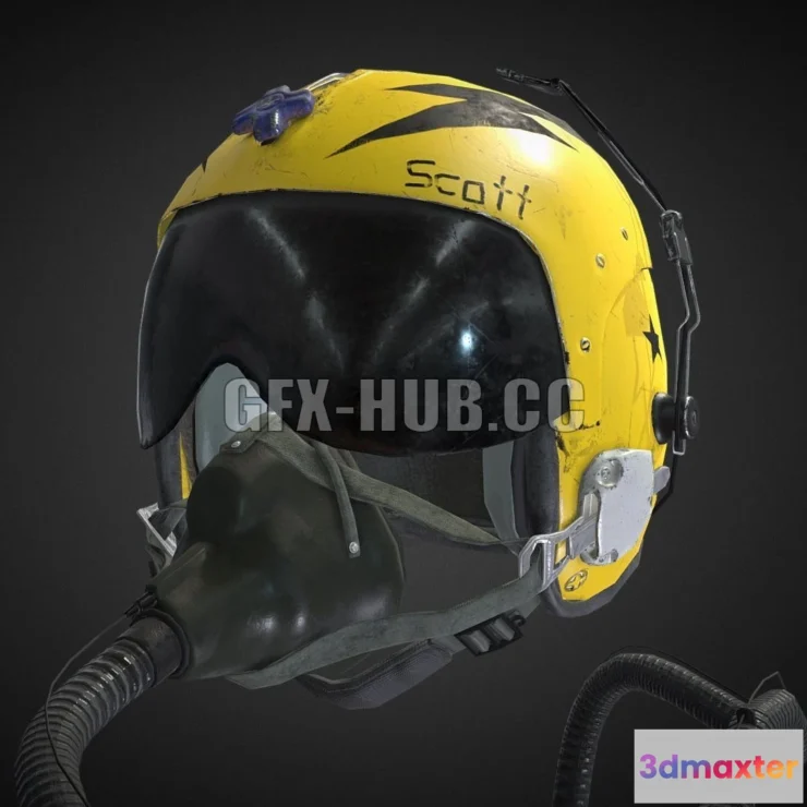 1187974 - PBR Game 3D Model - Pilot Helmet