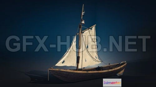 1188000 - PBR Game 3D Model - Pirate Boat