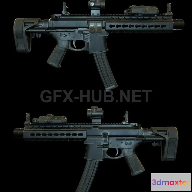 1188008 - PBR Game 3D Model - Pistol Caliber Carbine