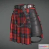 1188012 - PBR Game 3D Model - Plaid Gothic Mini Skirt