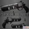 1188020 - PBR Game 3D Model - Plasma Revolver