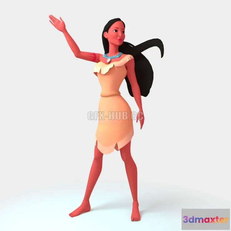 1188036 - PBR Game 3D Model - Pocahontas