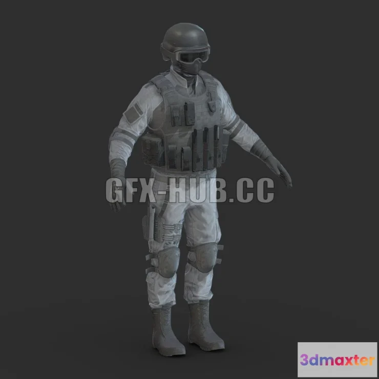 1188046 - PBR Game 3D Model - Police Special Force Officer