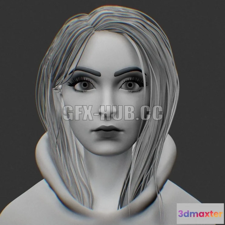1188076 - PBR Game 3D Model - Portrait bust sculpt