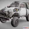 1188086 - PBR Game 3D Model - Post apocalypse battle car suv