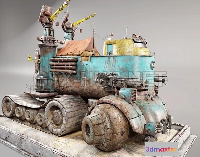 1188094 - PBR Game 3D Model - Post Apocalyptic Car