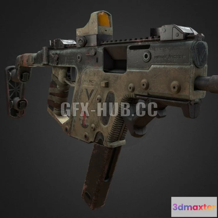 1188104 - PBR Game 3D Model - Post-Apocalyptic Kriss Vector