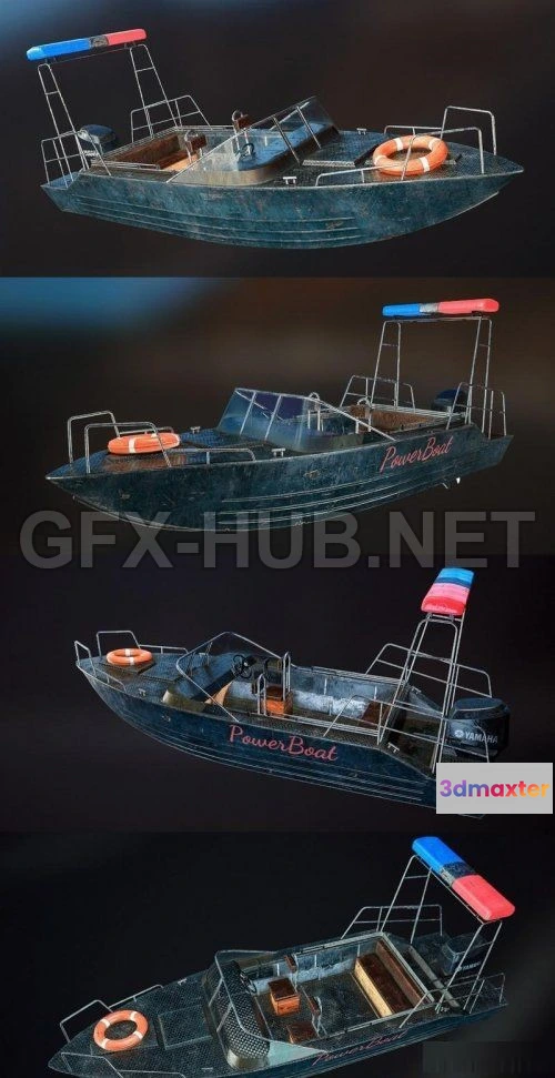 1188120 - PBR Game 3D Model - PowerBoat Police