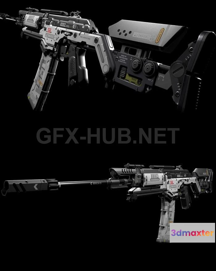 1188128 - PBR Game 3D Model - Precision Rifle