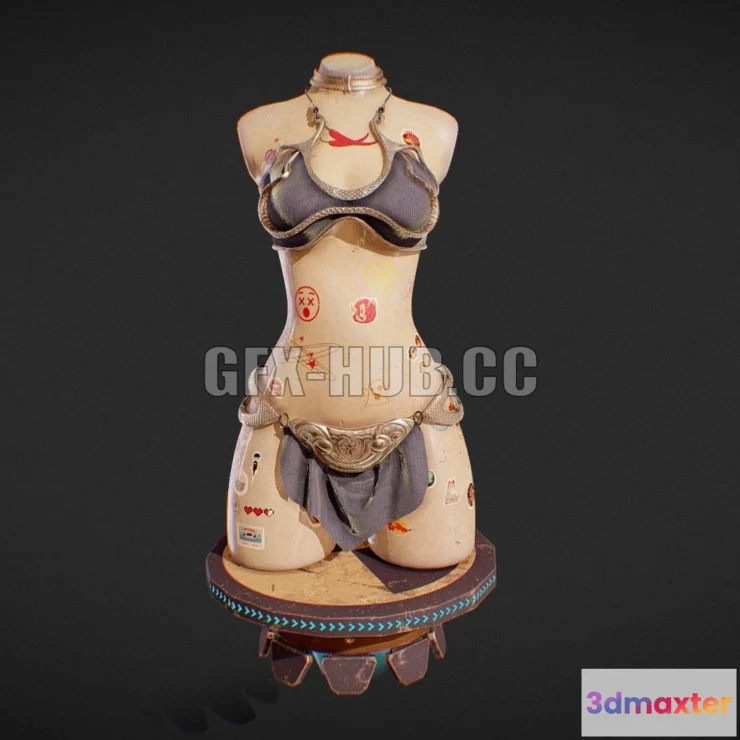 1188150 - PBR Game 3D Model - Princess Leia Outfit