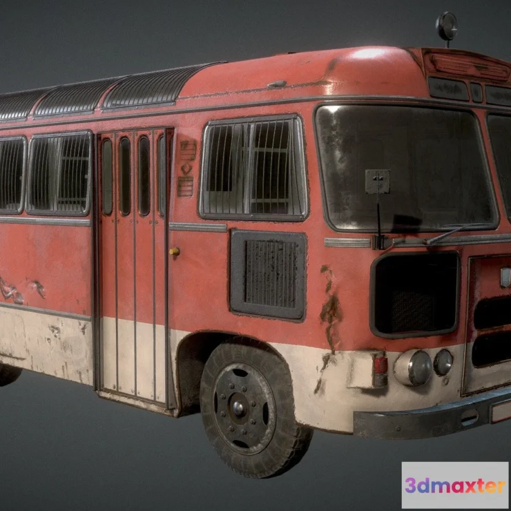 1188154 - PBR Game 3D Model - Prison Bus