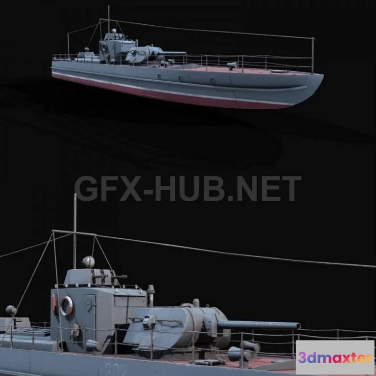 1188160 - PBR Game 3D Model - Project 1124 armored boat PBR