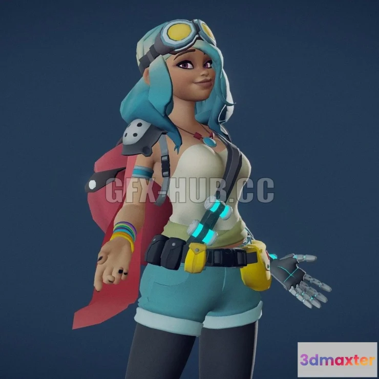 1188184 - PBR Game 3D Model - Punk Girl