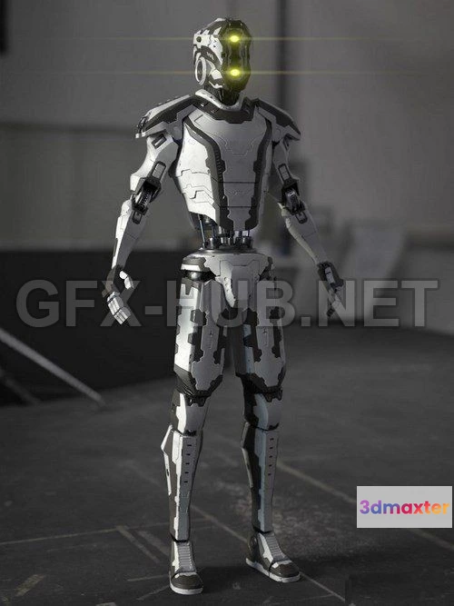 1188190 - PBR Game 3D Model - Quandero-2 Police BOT