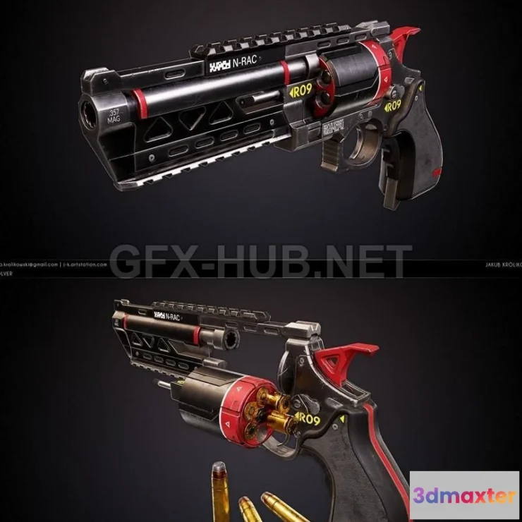 1188196 - PBR Game 3D Model - R9 Revolver