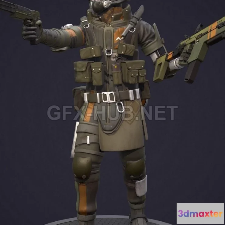 1188218 - PBR Game 3D Model - Raider Pilot