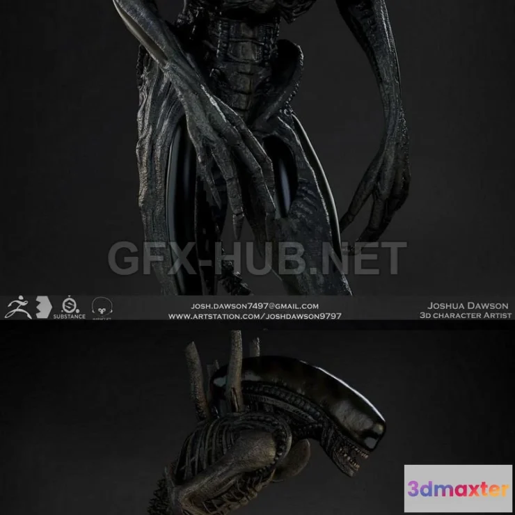 1188252 - PBR Game 3D Model - Real Time Xenomorph