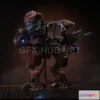 1188266 - PBR Game 3D Model - Red Bull Mech