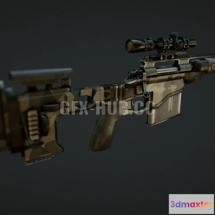 1188280 - PBR Game 3D Model - Rem700 .300 WINMAG