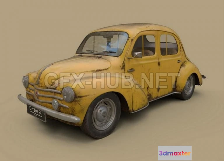 1188286 - PBR Game 3D Model - Renault 4cv 1960 PBR