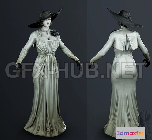 1188290 - PBR Game 3D Model - Resident Evil 8 - Alcina Dimitrescu fbx