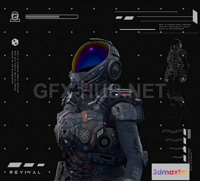 1188320 - PBR Game 3D Model - Revival Space Suit