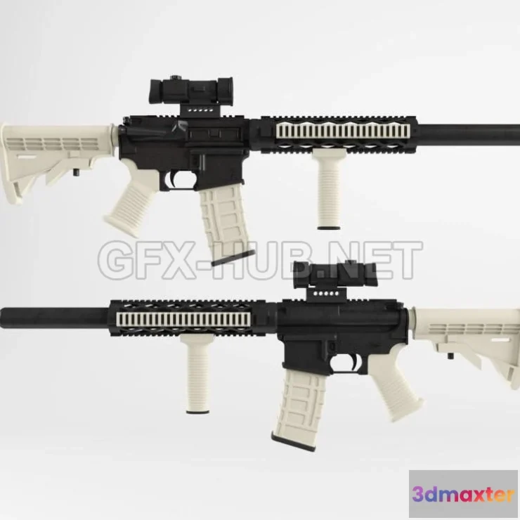 1188338 - PBR Game 3D Model - Rifle M4 Spikes