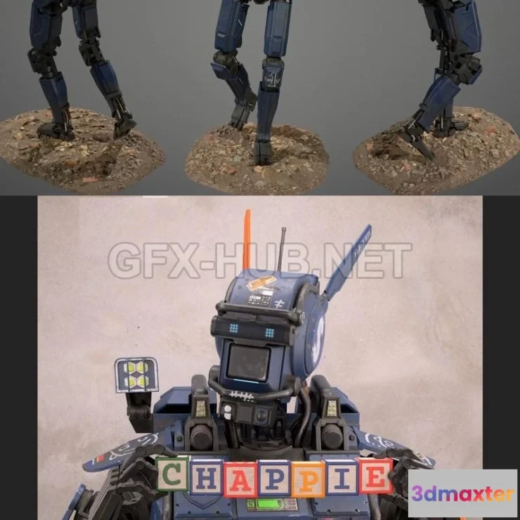1188380 - PBR Game 3D Model - Robot Chappie