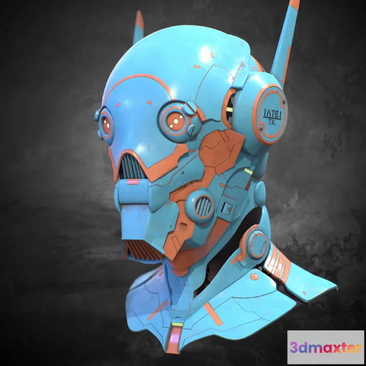 1188382 - PBR Game 3D Model - Robot head