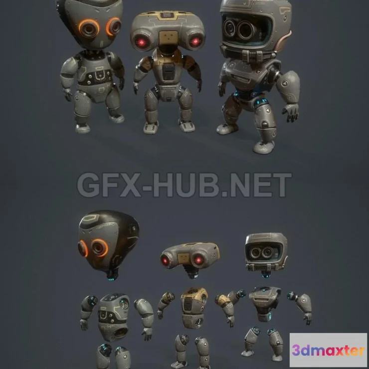 1188384 - PBR Game 3D Model - Robot Kids PBR