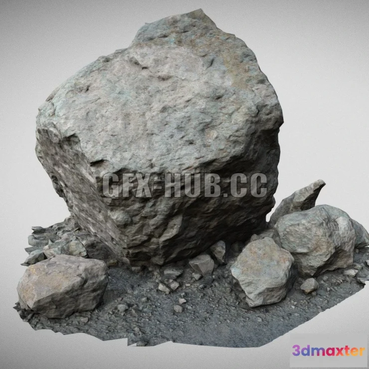 1188398 - PBR Game 3D Model - Rock scan 01