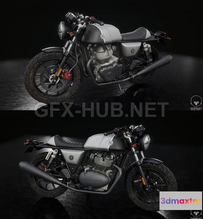 1188438 - PBR Game 3D Model - Royal Enfield Continental GT 650