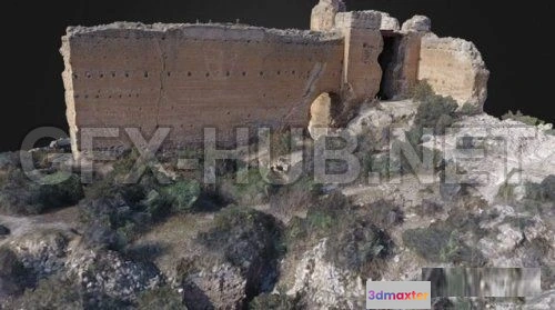 1188450 - PBR Game 3D Model - Ruined Castle (obj)