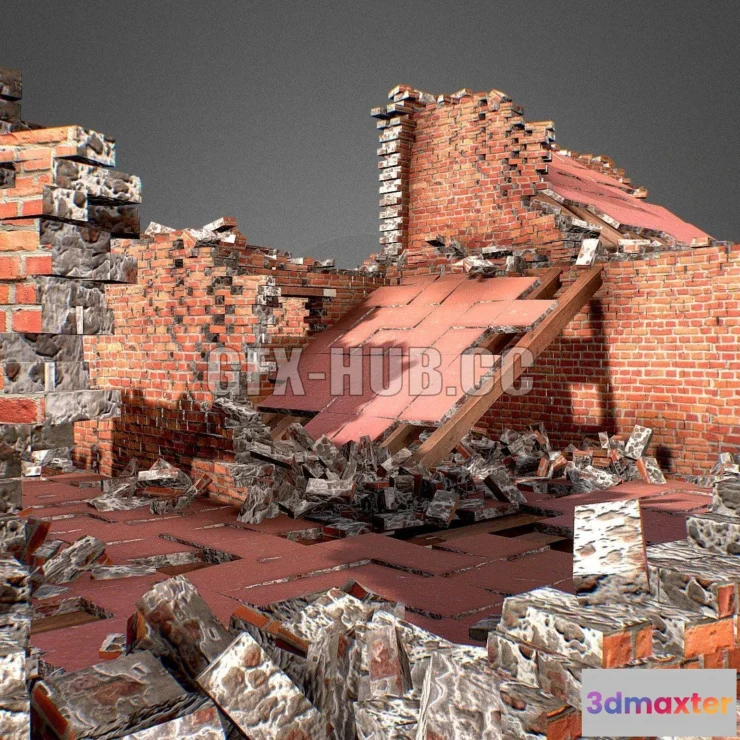 1188454 - PBR Game 3D Model - Ruins asset pack + example