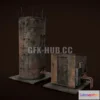 1188468 - PBR Game 3D Model - Rusted liquid tank