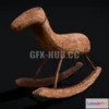 1188474 - PBR Game 3D Model - Rustic Medieval Rocking Horse