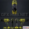 1188486 - PBR Game 3D Model - Ryobi Drill (max, fbx, obj)