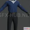 1188492 - PBR Game 3D Model - Sailor uniform
