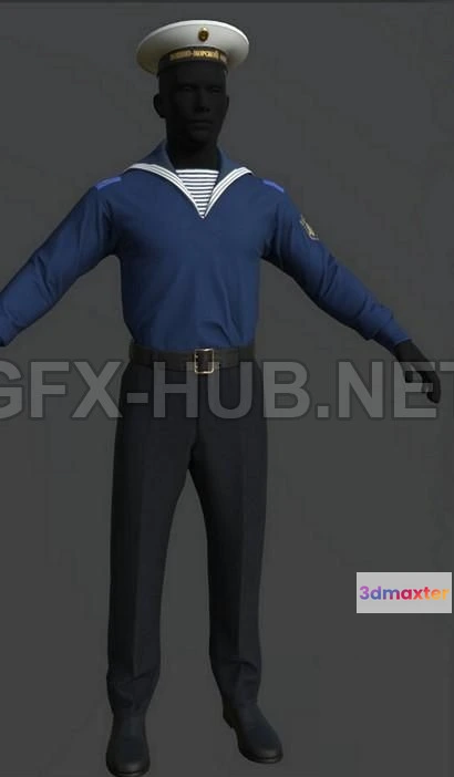1188492 - PBR Game 3D Model - Sailor uniform