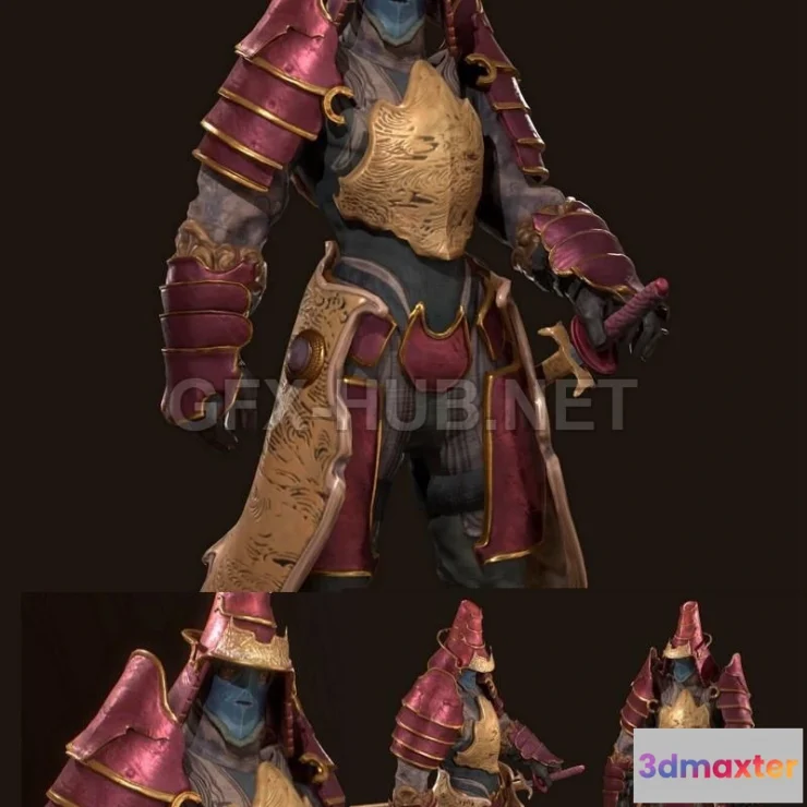 1188516 - PBR Game 3D Model - Samurai